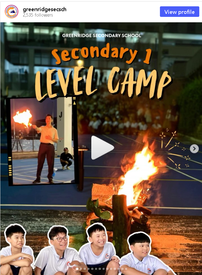 Instagram: Secondary 1 Level Camp